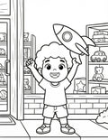 Coloring Page: Ethan And His Rocket Ship