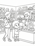 Coloring Page: Ethan Buys His Rocket Ship