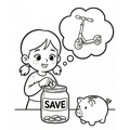 Coloring Page: Luna And Her Save Jar