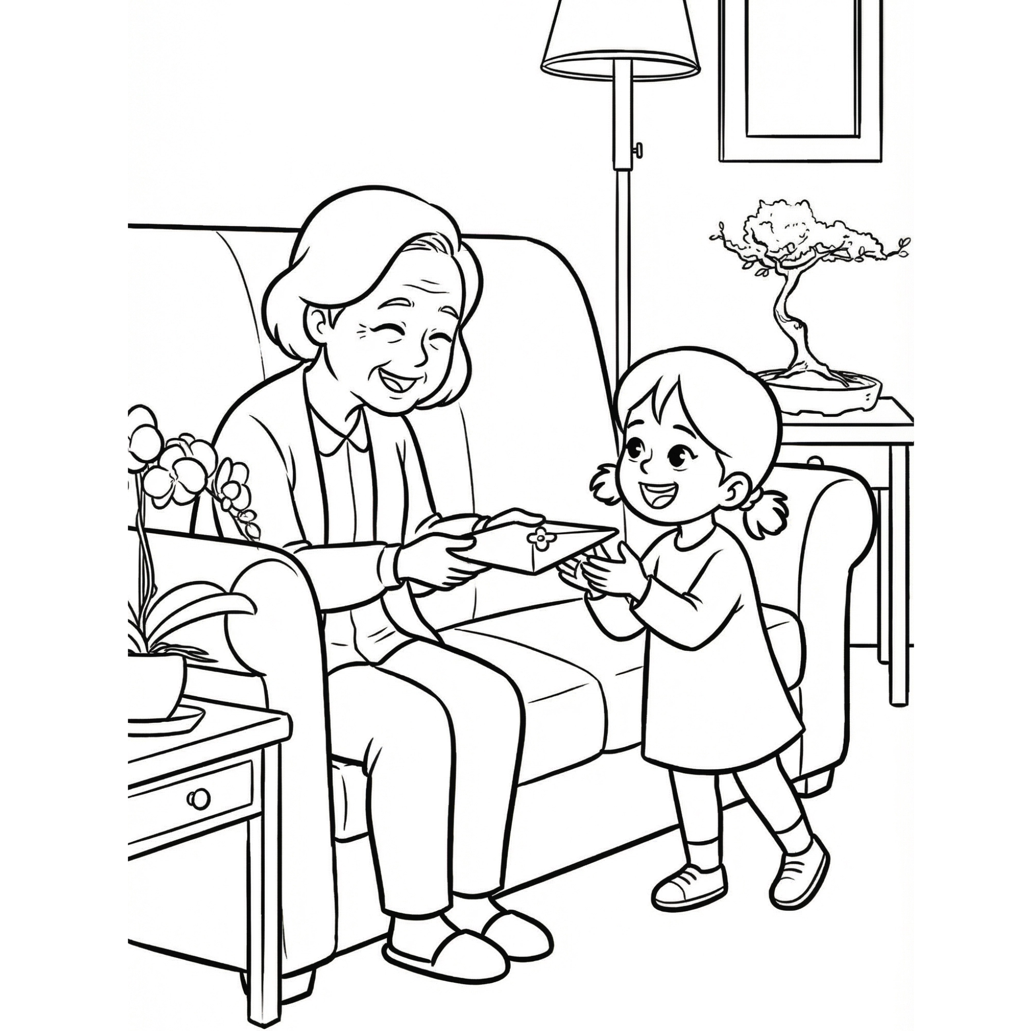 Coloring Page: Luna And Her Grandmother