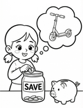 Coloring Page: Luna And Her Save Jar