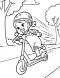 Coloring Page: Luna And Her Scooter