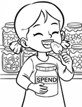 Coloring Page: Luna And Her Spend Jar