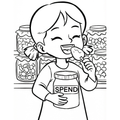 Coloring Page: Luna And Her Spend Jar