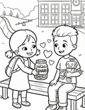 Coloring Page: Luna And Her Share Jar with Leo